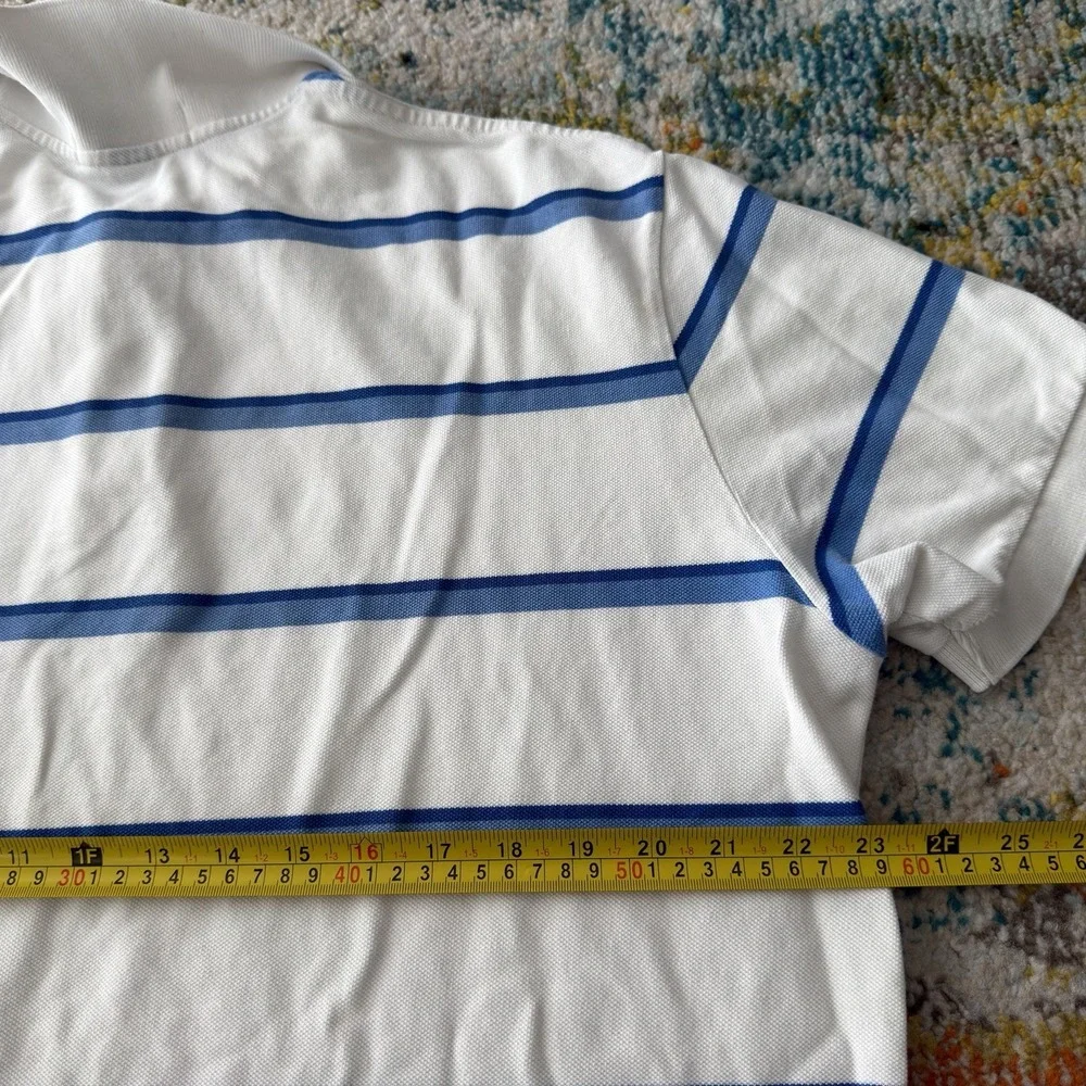 Polo by Ralph Lauren Striped Polo Shirt XL - White & Blue Short Sleeve